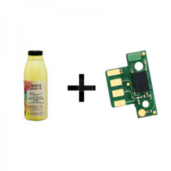 Nachfülltoner + Ersatzchip für Lexmark C544 / X544 Yellow (4k)