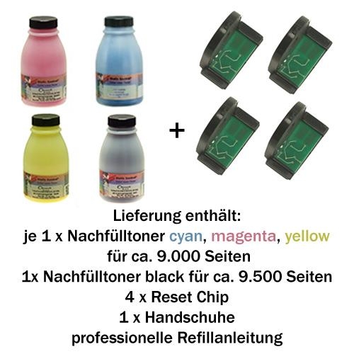 Refill-Set für Epson Aculaser C3800 B/C/M/Y