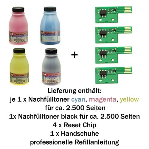 Nachfülltoner Refill Set für Dell 2130, 2135 schwarz,cyan,magenta,yellow