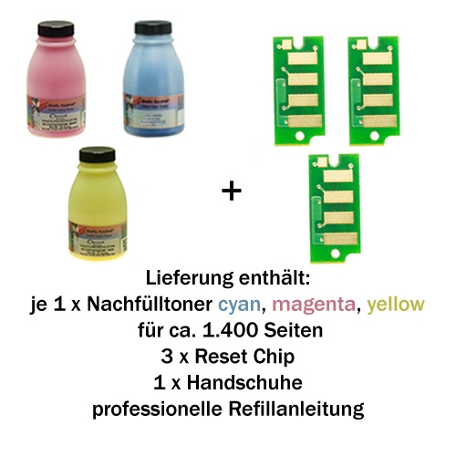 Nachfülltoner Refill-Set für Epson C1700, C1750, CX17 C/M/Y