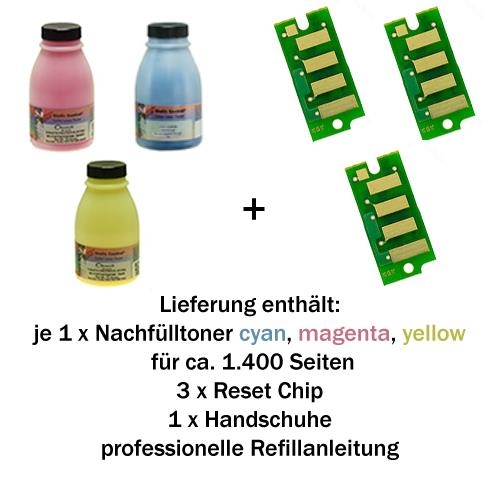 Nachfülltoner Refill Set für Xerox® Phaser® 6000, 6010 cyan,magenta,yellow