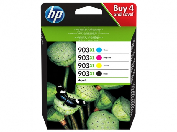 HP 903XL Tintenpatrone 4er-Pack, Schwarz/Cyan/Magenta/Gelb