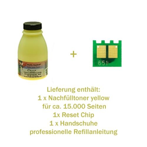 Nachfülltoner Refill Set für HP® Color LaserJet® M651 yellow