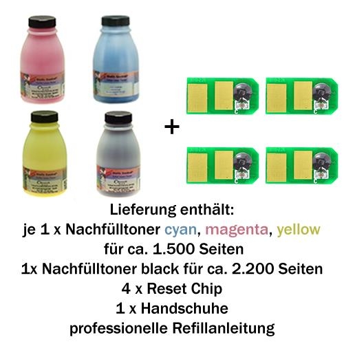 Refill-Set für OKI C301 / C321 B,C,M,Y