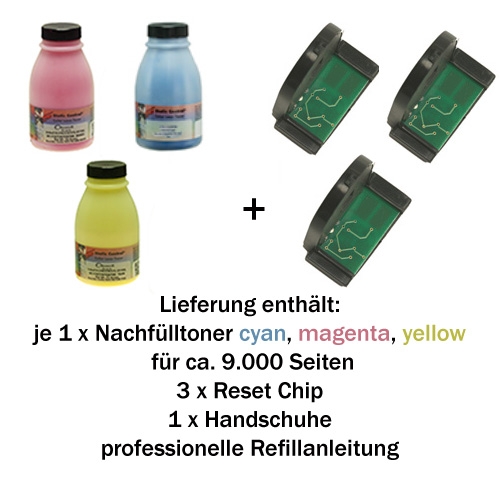 Refill-Set für Epson Aculaser C3800 C/M/Y