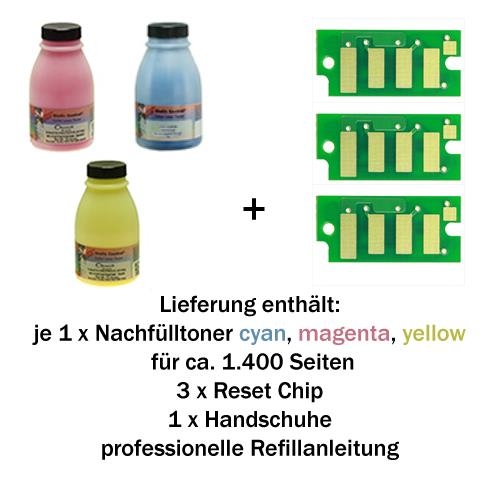 Refill-Set für Dell 1250, 1350, 1355 C/M/Y